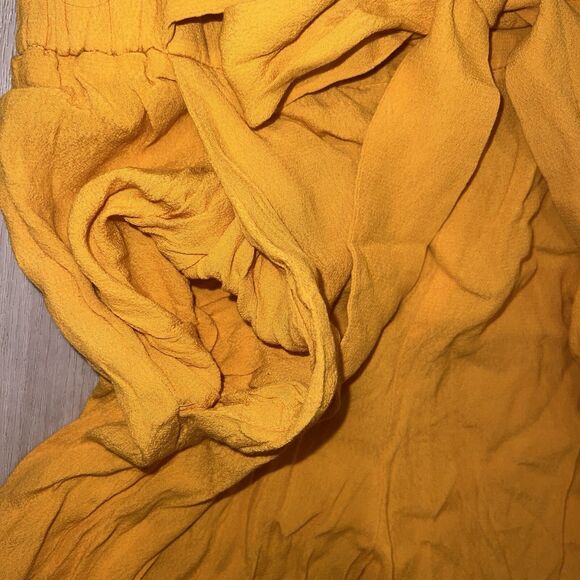 Aritzia Wilfred Faun High Waist Wide Leg Ankle Pants Arizona Yellow Small S - Picture 4 of 6